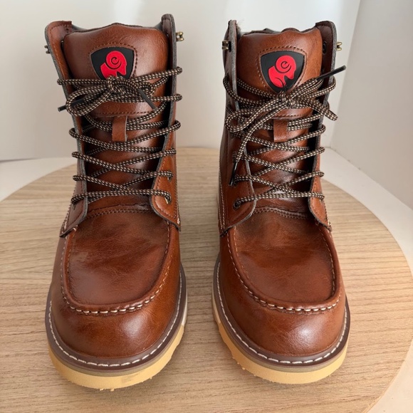 Angry Ram SM865 Dark Brown Moc Toe Leather Work Boots – Men’s 9.5 – NEW - Picture 2 of 9